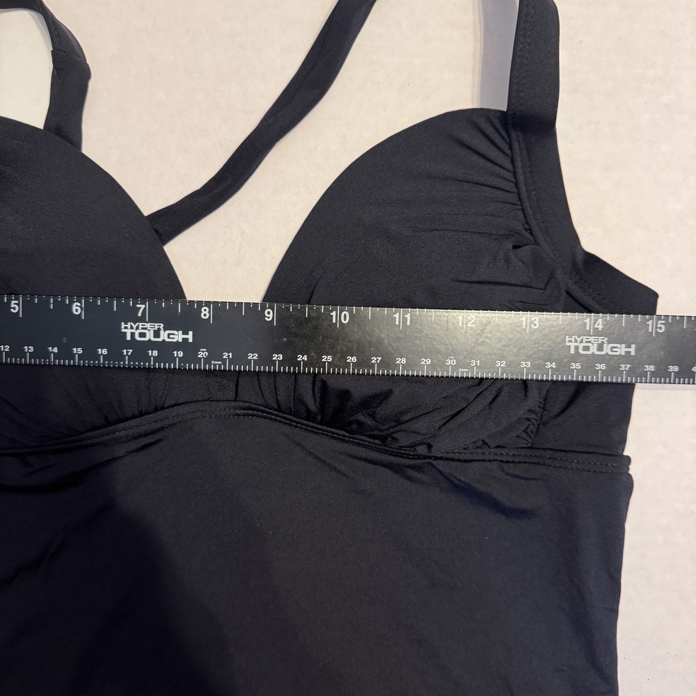 Cole of California Tankini Top Women Medium Black Swimsuit Convertible NEW - Picture 13 of 15